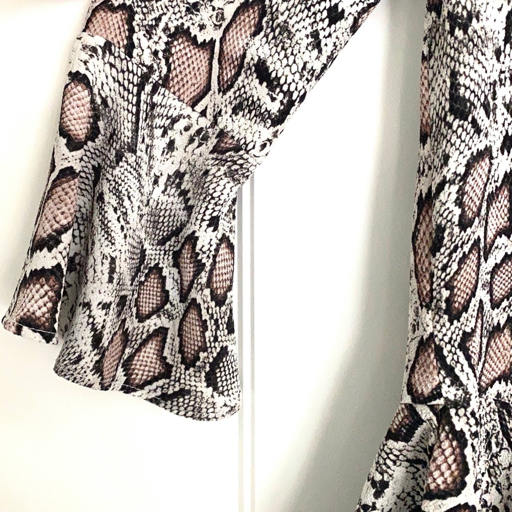 MNG Mango Long Sleeve Snakeskin Dress - 6 - Picture 5 of 7